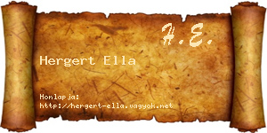 Hergert Ella névjegykártya